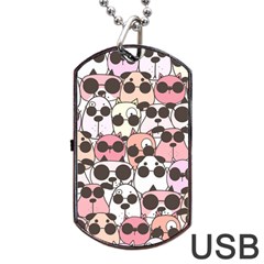 Cute Dog Seamless Pattern Background Dog Tag Usb Flash (one Side) by Vaneshart