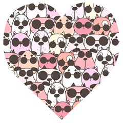 Cute Dog Seamless Pattern Background Wooden Puzzle Heart by Vaneshart