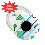 Geometric Shapes Background 2.25  Buttons (100 pack)  Front