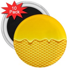 Sweet Honey Drips With Honeycomb 3  Magnets (10 Pack)  by Vaneshart