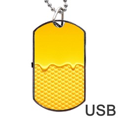 Sweet Honey Drips With Honeycomb Dog Tag Usb Flash (one Side) by Vaneshart