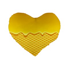 Sweet Honey Drips With Honeycomb Standard 16  Premium Flano Heart Shape Cushions by Vaneshart