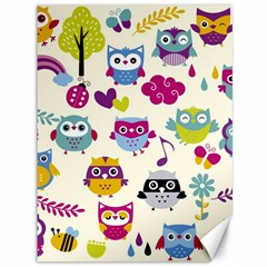 Funny Colorful Owls Canvas 36  X 48  by Vaneshart