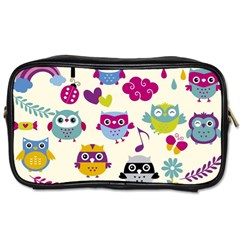 Funny Colorful Owls Toiletries Bag (one Side) by Vaneshart