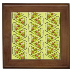 Pizza Fast Food Pattern Seamles Design Background Framed Tile by Vaneshart