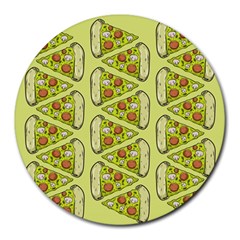 Pizza Fast Food Pattern Seamles Design Background Round Mousepads