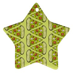 Pizza Fast Food Pattern Seamles Design Background Star Ornament (two Sides) by Vaneshart