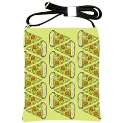 Pizza Fast Food Pattern Seamles Design Background Shoulder Sling Bag by Vaneshart