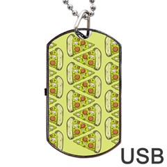 Pizza Fast Food Pattern Seamles Design Background Dog Tag Usb Flash (two Sides) by Vaneshart