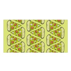 Pizza Fast Food Pattern Seamles Design Background Satin Shawl by Vaneshart