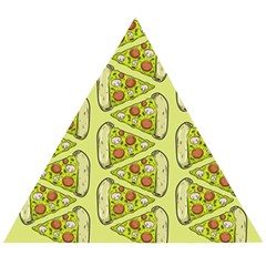 Pizza Fast Food Pattern Seamles Design Background Wooden Puzzle Triangle by Vaneshart