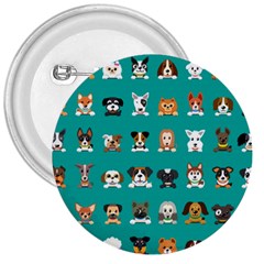 Different Type Vector Cartoon Dog Faces 3  Buttons by Vaneshart