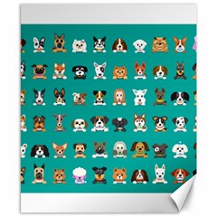 Different Type Vector Cartoon Dog Faces Canvas 8  X 10  by Vaneshart