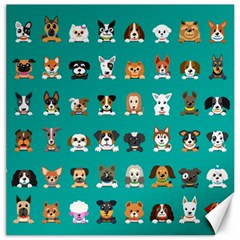 Different Type Vector Cartoon Dog Faces Canvas 12  X 12  by Vaneshart