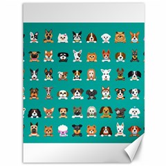 Different Type Vector Cartoon Dog Faces Canvas 36  X 48  by Vaneshart