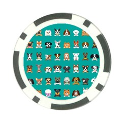 Different Type Vector Cartoon Dog Faces Poker Chip Card Guard by Vaneshart