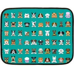 Different Type Vector Cartoon Dog Faces Fleece Blanket (mini) by Vaneshart