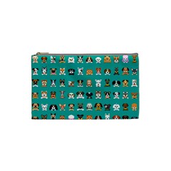 Different Type Vector Cartoon Dog Faces Cosmetic Bag (small) by Vaneshart