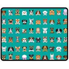 Different Type Vector Cartoon Dog Faces Fleece Blanket (medium)  by Vaneshart