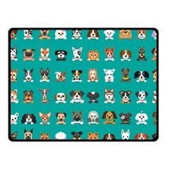 Different Type Vector Cartoon Dog Faces Fleece Blanket (small) by Vaneshart