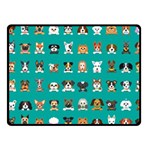 Different Type Vector Cartoon Dog Faces Fleece Blanket (Small) 50 x40  Blanket Front