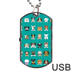 Different Type Vector Cartoon Dog Faces Dog Tag Usb Flash (one Side) by Vaneshart