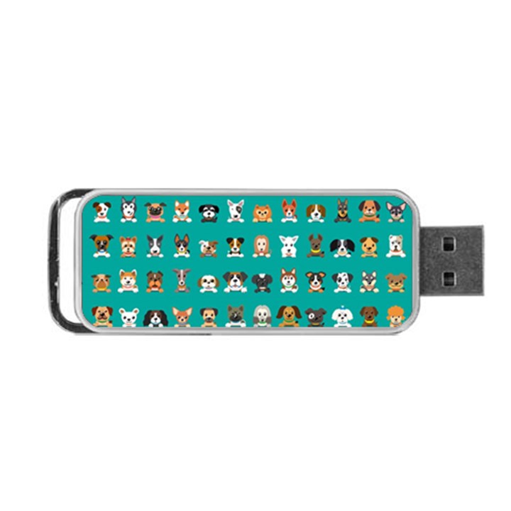 Different Type Vector Cartoon Dog Faces Portable USB Flash (One Side)