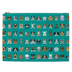 Different Type Vector Cartoon Dog Faces Cosmetic Bag (xxl) by Vaneshart