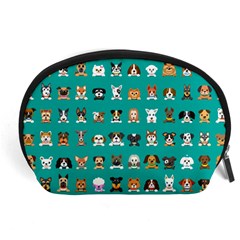 Different Type Vector Cartoon Dog Faces Accessory Pouch (large) by Vaneshart