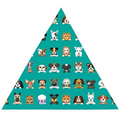 Different Type Vector Cartoon Dog Faces Wooden Puzzle Triangle by Vaneshart