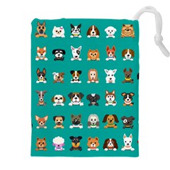 Different Type Vector Cartoon Dog Faces Drawstring Pouch (4xl) by Vaneshart