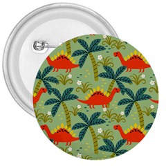 Cute Colorful Dinosaur Seamless Pattern 3  Buttons by Vaneshart