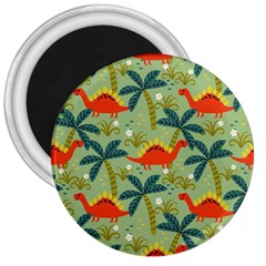 Cute Colorful Dinosaur Seamless Pattern 3  Magnets by Vaneshart