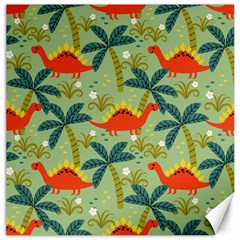 Cute Colorful Dinosaur Seamless Pattern Canvas 12  X 12  by Vaneshart