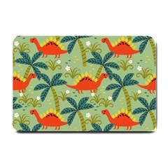 Cute Colorful Dinosaur Seamless Pattern Small Doormat  by Vaneshart