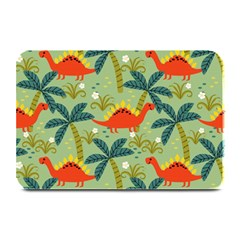 Cute Colorful Dinosaur Seamless Pattern Plate Mats by Vaneshart