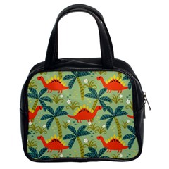 Cute Colorful Dinosaur Seamless Pattern Classic Handbag (two Sides)