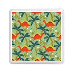 Cute Colorful Dinosaur Seamless Pattern Memory Card Reader (square)