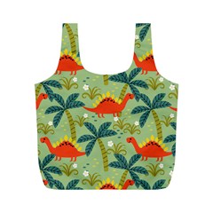 Cute Colorful Dinosaur Seamless Pattern Full Print Recycle Bag (m) by Vaneshart