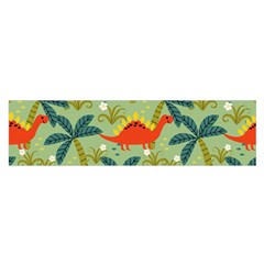 Cute Colorful Dinosaur Seamless Pattern Satin Scarf (oblong)