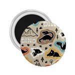 Seamless Pattern With Dinosaurs Silhouette 2.25  Magnets Front