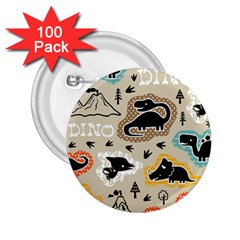 Seamless Pattern With Dinosaurs Silhouette 2 25  Buttons (100 Pack)  by Vaneshart