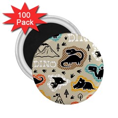 Seamless Pattern With Dinosaurs Silhouette 2 25  Magnets (100 Pack)  by Vaneshart