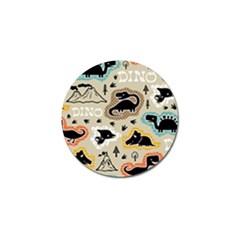 Seamless Pattern With Dinosaurs Silhouette Golf Ball Marker (4 Pack) by Vaneshart