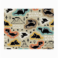 Seamless Pattern With Dinosaurs Silhouette Small Glasses Cloth (2 Sides) by Vaneshart