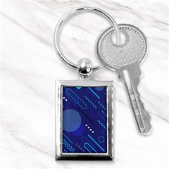 Classic Blue Background Abstract Style Key Chain (rectangle) by Vaneshart