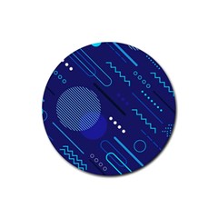 Classic Blue Background Abstract Style Rubber Coaster (round)  by Vaneshart