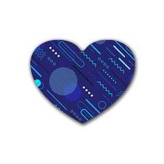 Classic Blue Background Abstract Style Heart Coaster (4 Pack)  by Vaneshart