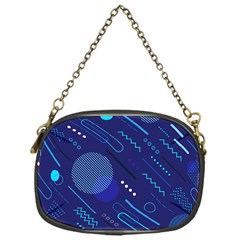 Classic Blue Background Abstract Style Chain Purse (one Side)