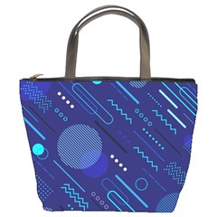 Classic Blue Background Abstract Style Bucket Bag